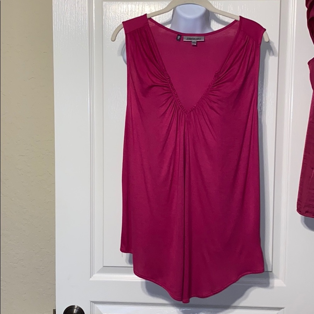 Fuschia Sleeveless Tunic Top